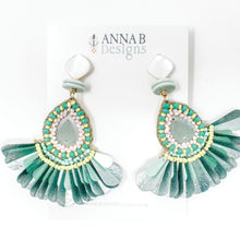 Lucia Fan Earrings | Aqua