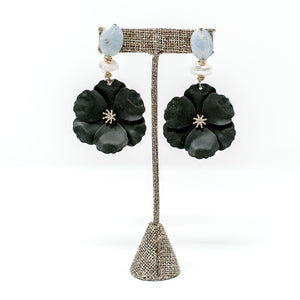 Bloem Floral Earrings | Black