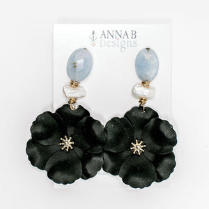 Bloem Floral Earrings | Black
