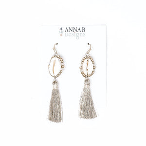 Ridley Cowrie Tassel Earrings