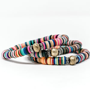 Dark Multicolor Clay bracelets