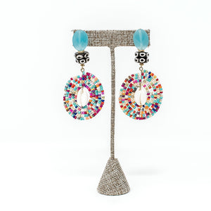 Darla Cowrie Beaded Earrings