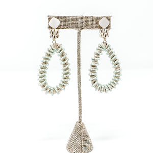 Claudia Woven Earrings- Aqua