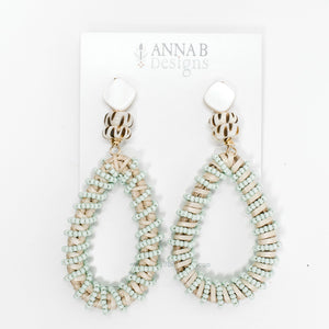 Claudia Woven Earrings- Aqua