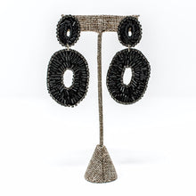 Grace Black Beaded Earrings