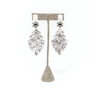 Tamara Acrylic Earrings | Pearl & Gray