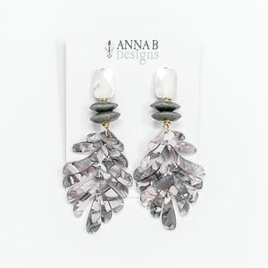 Tamara Acrylic Earrings | Pearl & Gray