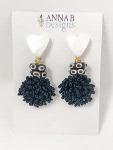 Poppy Beaded Earrings | Black