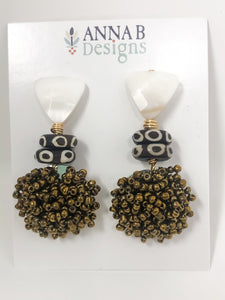 Poppy Beaded Earrings | Bronze