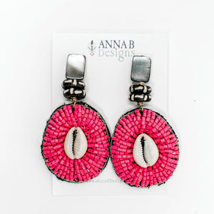 Ingrid Pink Beaded Earrings