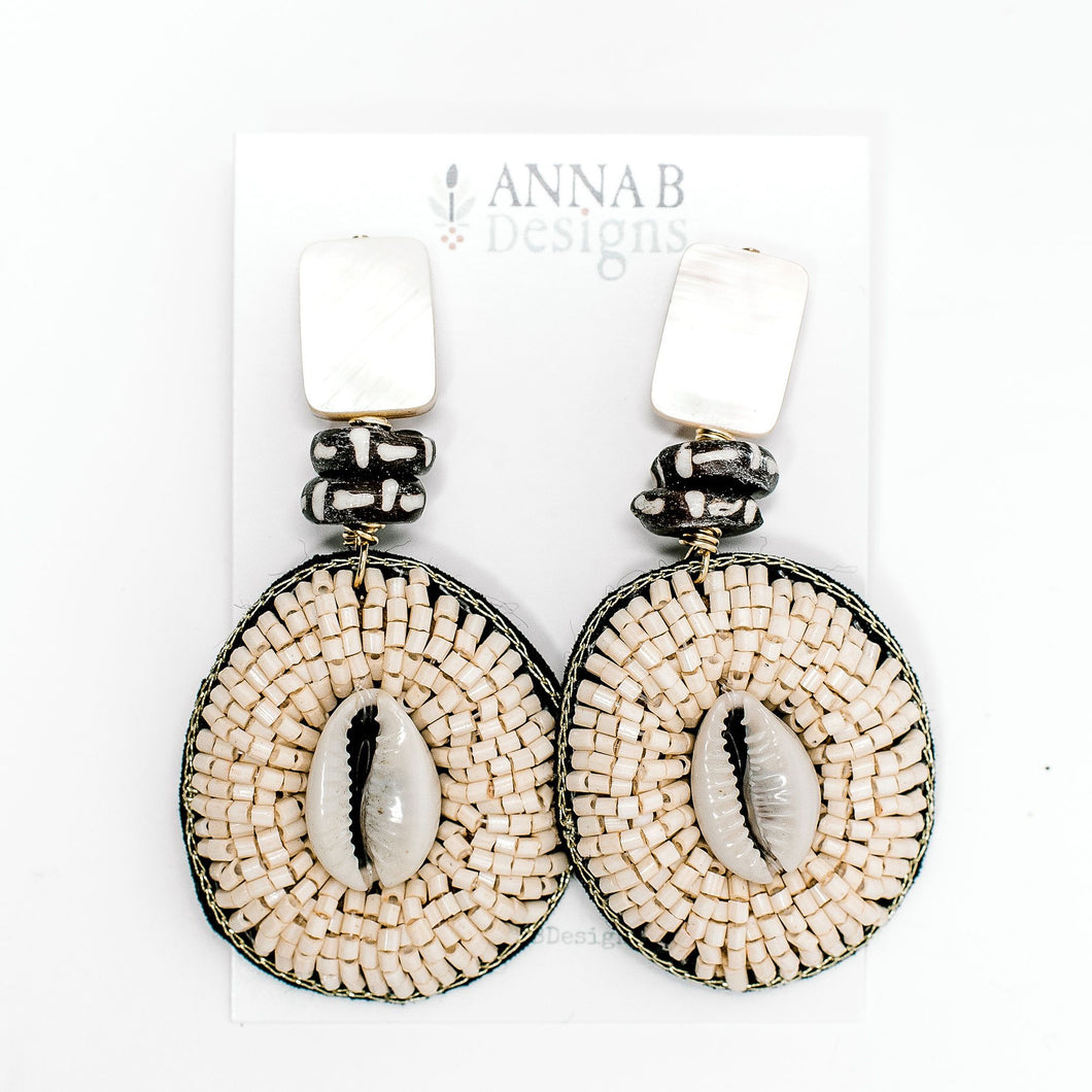 Ingrid Ivory Beaded Earrings