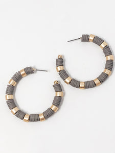Clay Bead Hoops | Taupe