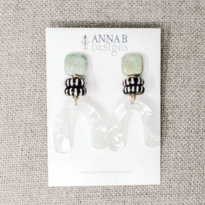 Loli Crescent Earrings | White