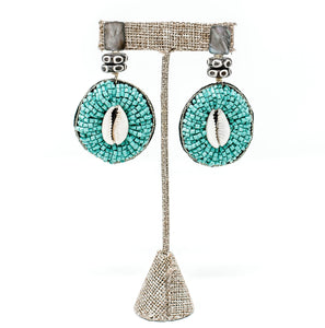 Ingrid Aqua Beaded Earrings