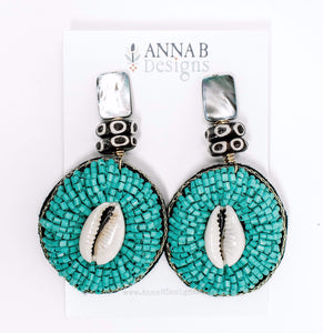 Ingrid Aqua Beaded Earrings