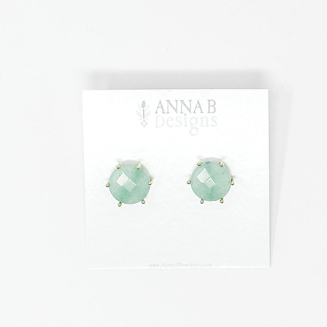 Clara Stud Earrings-Aqua
