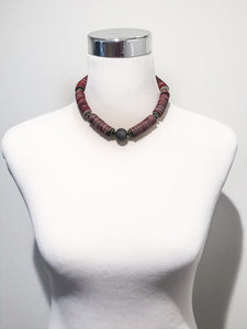 Jasmine African Vinyl Necklace | Multi Color