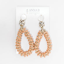 Claudia Woven Earrings- Coral