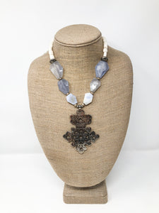 Ellen Blue Lace Agate Necklace