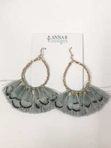 Simmons Feather Earrings | Light Blue