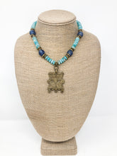 Zoie Blue Agate & Brass Necklace