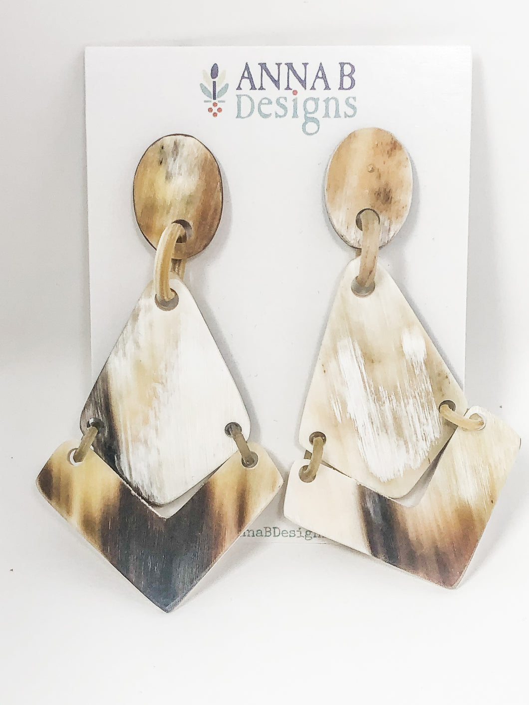 Harley Horn Earrings| Cream Tones
