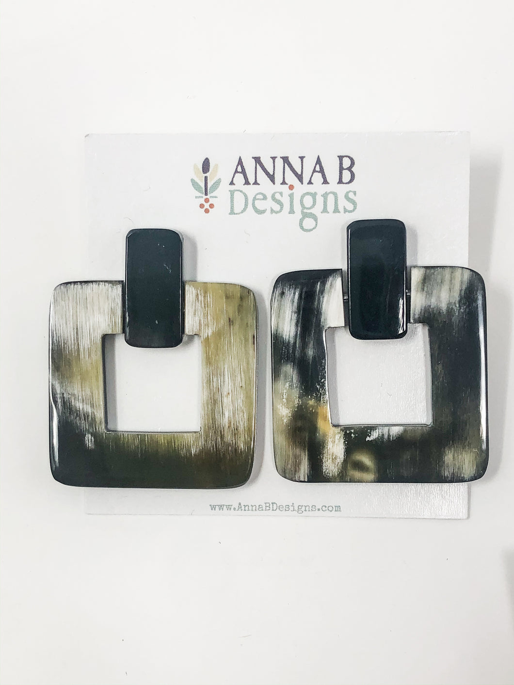 Alina Horn Earrings | Dark and Light