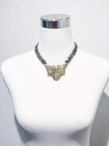 India Brass Moth Necklace