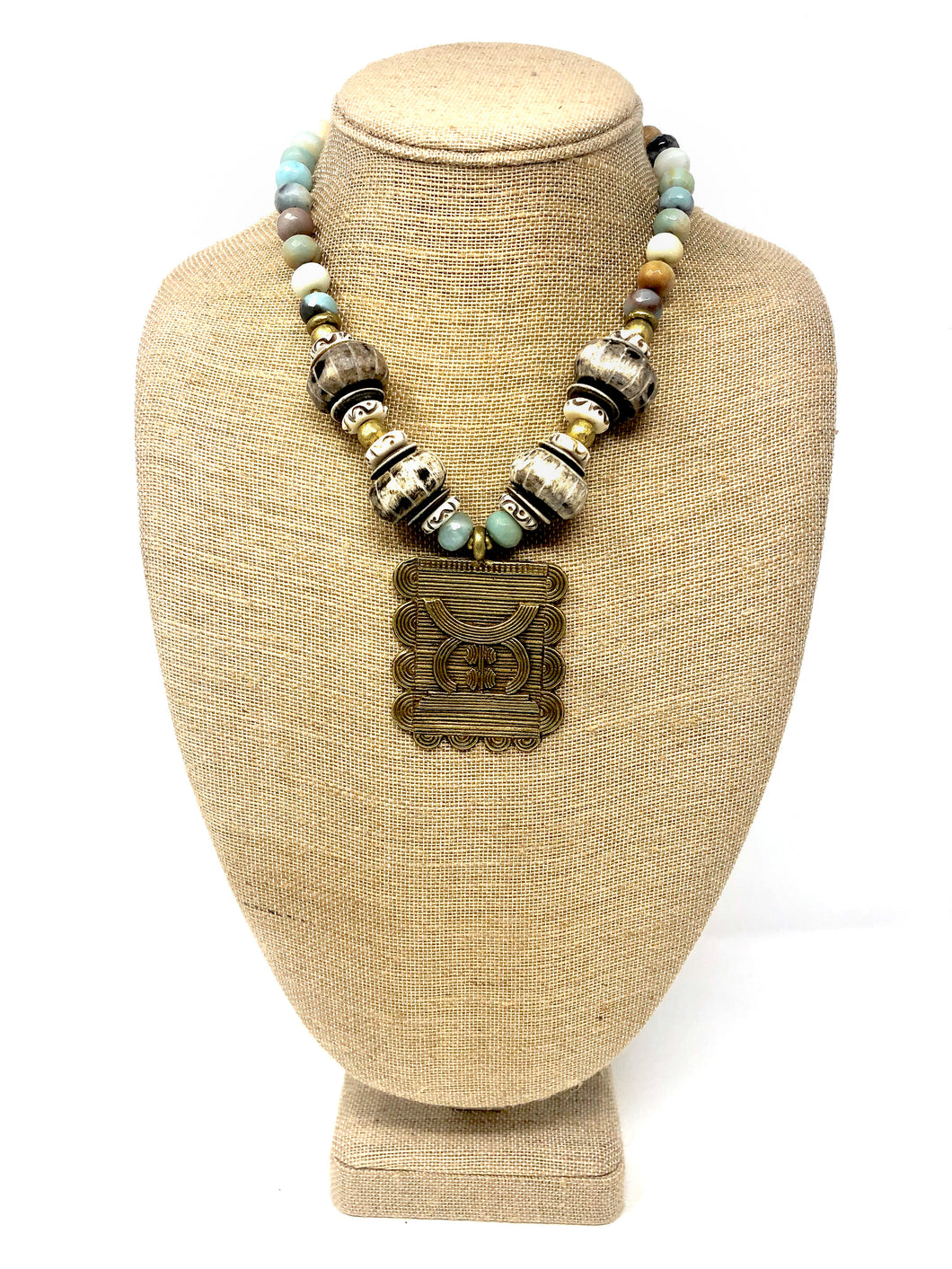 Amazonite & Bone Necklace