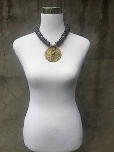 African Brass Medallion Necklace