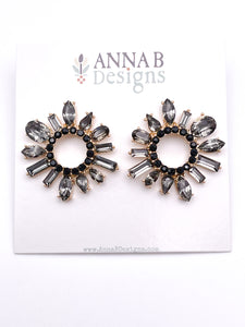 Starburst Crystal Studs | Smoke