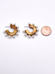 Mini Pearl Acrylic Hoops