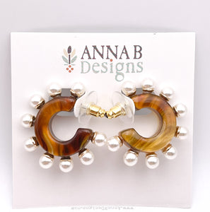 Mini Pearl Acrylic Hoops