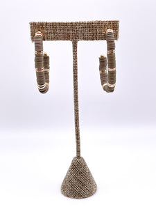 Clay Oblong Bead Hoops | Mushroom