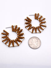 Suede Wrapped Gold Hoops | Brown