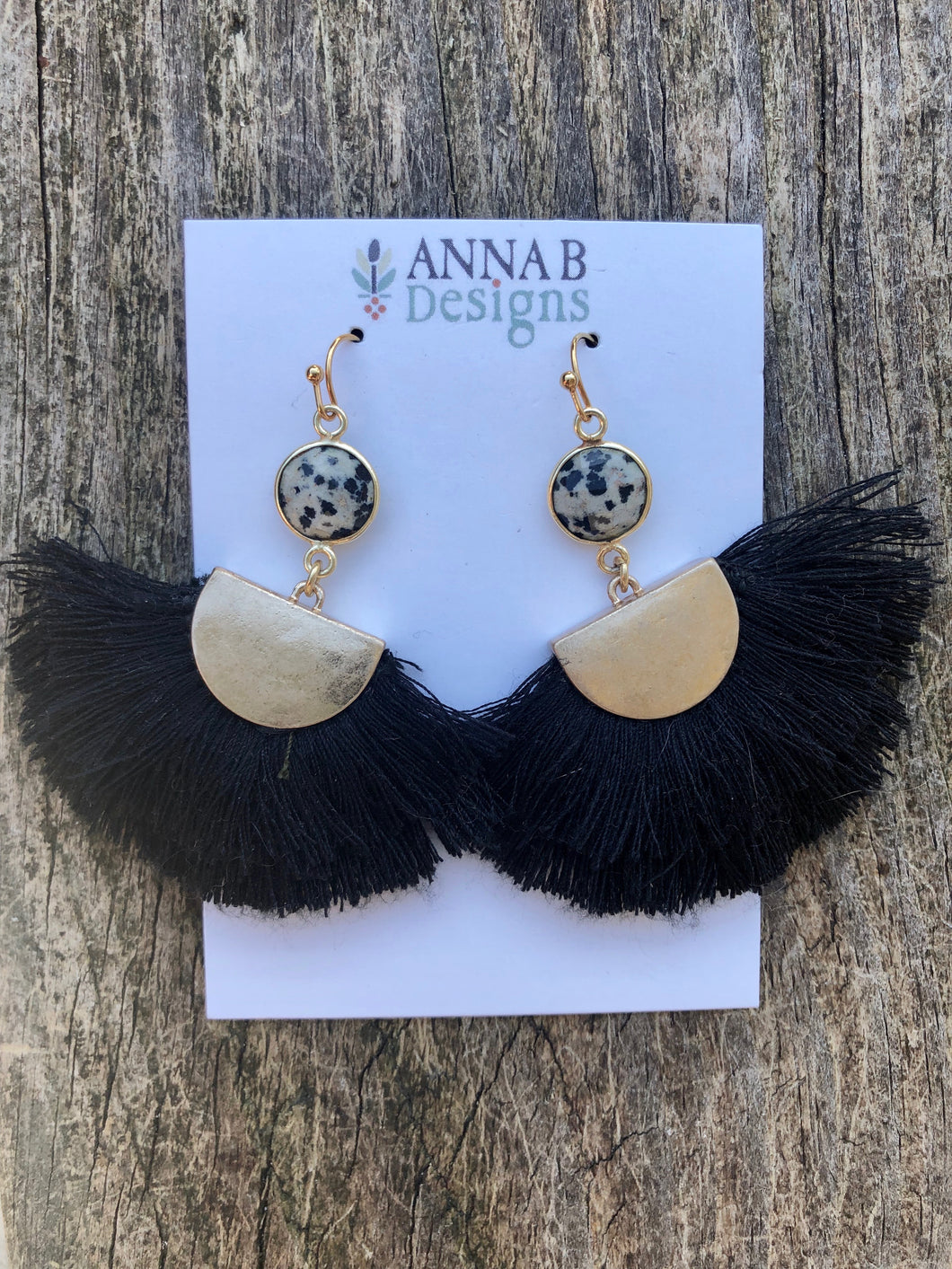 Jenn Fan Tassel Earrings- Black