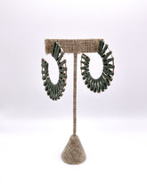 Large Suede Wrapped Gold Hoops | Forest