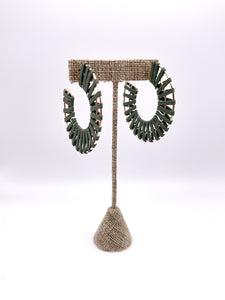 Large Suede Wrapped Gold Hoops | Forest