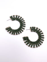 Large Suede Wrapped Gold Hoops | Forest