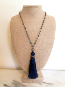 Labradorite Rosary Tassel Necklace