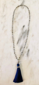 Labradorite Rosary Tassel Necklace