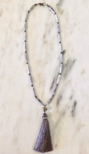 Bone Beaded Necklace with Silky Tassel