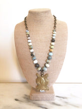 Amazonite Necklace with African Brass Medallion