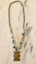 Amazonite Necklace with African Brass Medallion