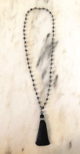 Black and White Tassel Necklace