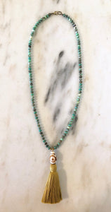 Peruvian Opal Tassel Necklace