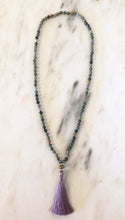 Green Jasper Beaded Tassel Necklace