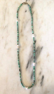 Peruvian Opal + Pearl Necklace