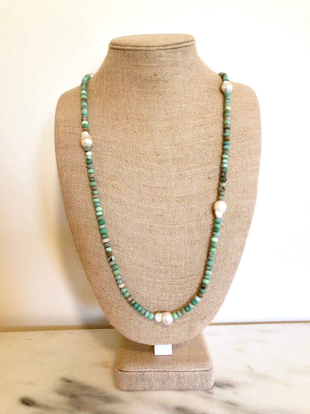 Peruvian Opal + Pearl Necklace