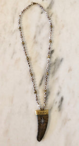 Agate+ Bone Beaded Necklace